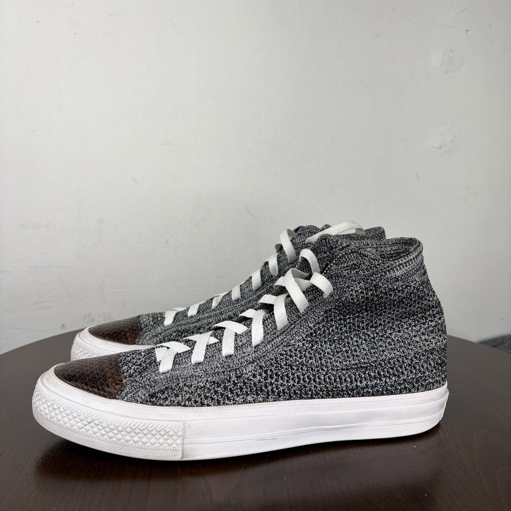 Converse Chuck Taylor Shoes Women's 9.5 Black White Flyknit High Cap Toe Sneaker